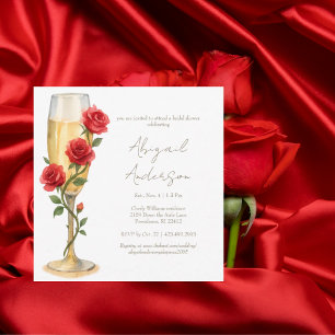 Invitation Roses Rouges sur Mariage de la Place du Champagne 