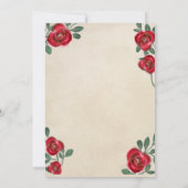 Invitation Roses rouges sur papier parchemin (Dos)
