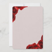 Invitation Roses rouges taupe Robe à feuilles blanches Baby S (Dos)
