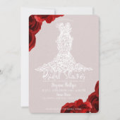 Invitation Roses rouges taupe Robe à feuilles blanches Baby S (Devant)