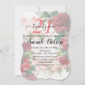 Invitation Roses rouges Vintage 21 Anniversaire (Devant)