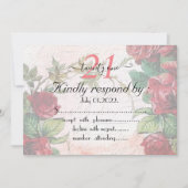 Invitation Roses rouges Vintage 21 Anniversaire (Devant)
