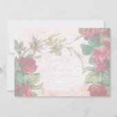 Invitation Roses rouges Vintage 21 Anniversaire (Dos)