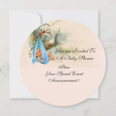 Invitation Roses SAUVAGE, STORK GARY MODÈLE PHOTO BABY SHOWER (Dos)