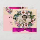 Invitation Roses SAUVAGES AVEC MODÈLE PHOTO RIBBON ROSE (Devant / Derrière)