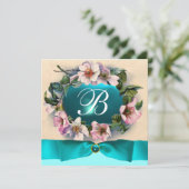 INVITATION ROSES SAUVAGES AVEC RUBAN BLEU AQUA , SARCELLE , M (Debout devant)