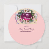 Invitation Roses SAUVAGES, BABY SHOWER DE COQUILLES DE MER MO (Dos)