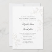Invitation Roses sauvages blanches délicates mariage moderne (Devant)