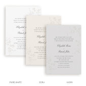 Invitation Roses sauvages blanches délicates mariage moderne