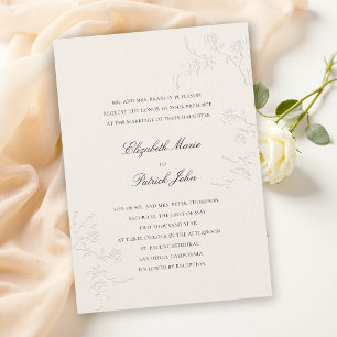 Invitation Roses Sauvages Délicates Classiques Modernes Maria