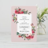 Invitation Roses sauvages et craie mauve (Debout devant)