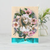 INVITATION ROSES SAUVAGES ET RUBAN BLEU GABARIT PHOTO SUCRÉ 1 (Debout devant)