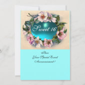 INVITATION ROSES SAUVAGES ET RUBAN BLEU GABARIT PHOTO SUCRÉ 1 (Dos)