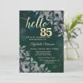 Invitation Roses Sombres Vert 85e Anniversaire (Debout devant)