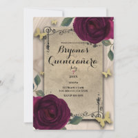Roses Sombres Vintage d'Ancien Monde Papillon Quin