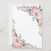 Invitation Roses subtils d'aquarelle | Baptême avec Croix d'o (Dos)