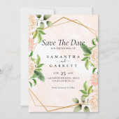 Invitation Roses sur cadre d'or (Devant)