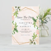 Invitation Roses sur cadre d'or (Debout devant)