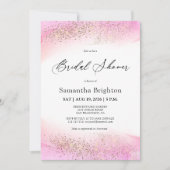 Invitation Roses teintes Or Étincelles Nuptiale Douche Invita (Devant)