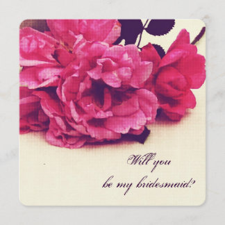 Invitation roses thé anciennes  - veux-tu être ma demoiselle 