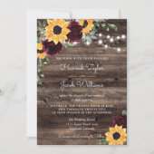 Invitation Roses Tournesol Rustiques Code QR Mariage de la Gr (Devant)