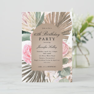 Invitation Roses tropicaux, Fête d'anniversaire Arch Boho enc