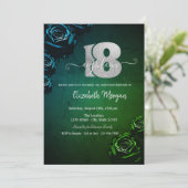 Invitation Roses Vertes Gothiques 18e Anniversaire  (Debout devant)