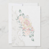 Invitation Roses vintages et Baby shower dentelle antique (Dos)