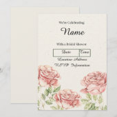 Invitation Roses vintages personnalisés (Devant / Derrière)