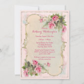 Invitation Roses Vintages roses Shabby Baby shower chic (Dos)