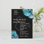 Invitation Roses violets bleus et Modèle Mariage noir (Debout devant)