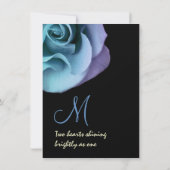 Invitation Roses violets bleus et Modèle Mariage noir (Dos)