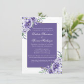Invitation Roses violets | Elégante aquarelle florale Boho (Debout devant)