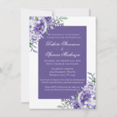 Invitation Roses violets | Elégante aquarelle florale Boho (Devant)