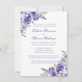 Invitation Roses violets | Elégante aquarelle florale Boho (Devant)