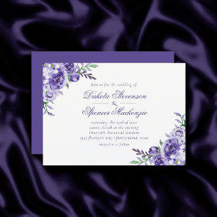 Invitation Roses violets   Elégante aquarelle florale Boho