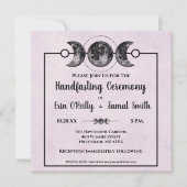 Invitation Roses violets Manipuler Wicca Mariage Lune Invitat (Devant)