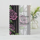 Invitation Roses violets près de la fenêtre - style gothique (Debout devant)