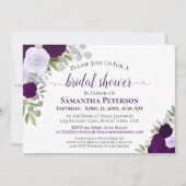 Invitation Roses violets rustiques Élégante Fête des mariées  (Devant)