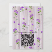 Invitation Roses violets sur soie rose magenta (Dos)