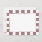 Invitation Rosewood Checker Note Card (Devant)