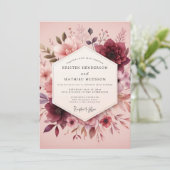 Invitation Rosewood Romantic Bloom Wedding (Debout devant)