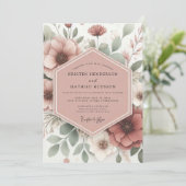 Invitation Rosewood Sage Bloom Wedding (Debout devant)