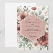 Invitation Rosewood Sage Bloom Wedding (Devant / Derrière)