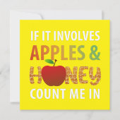 Invitation Rosh Hashanah - s'il s'agit de pommes et de miel (Devant)