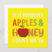 Invitation Rosh Hashanah - s'il s'agit de pommes et de miel (Devant / Derrière)