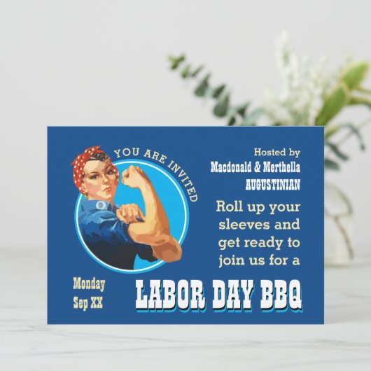 Invitation Rosie Riveter LABOR DAY BBQ (Debout devant)