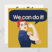 Invitation Rosie Riveter Nous pouvons le faire (Devant / Derrière)