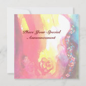 Invitation ROSINA / DAME AVEC ROSE ET PARROT Éperviers roses (Dos)