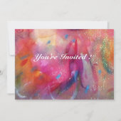 Invitation ROSINA / LADE ROMANTIQUE, ROSE ET PARROT Bleu rose (Dos)